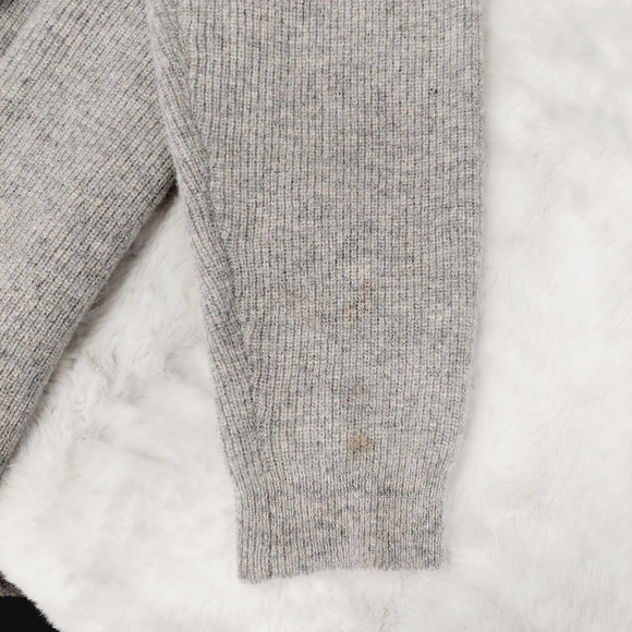 Marisa Christina Gray Wool Knit Sequin Long Sleeve Button Front Cardigan P3803 - Picture 9 of 10